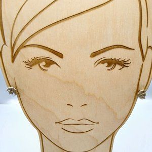 Celestial Vintage Stud Earrings, Gold Tone Crescent Moon and Star, Minimalist